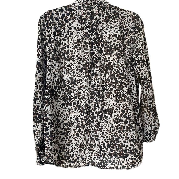 XIRENA 100% Gauze Cotton Leopard Print Button Up Shirt Top Size S - Picture 2 of 7